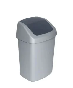 Afvalbak Swing 15 liter. Zilver/Antraciet